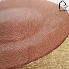 Prato de Bolo com pé em Vidro Rosa