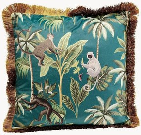 Almofada artesanal com franjas Jungle Fever
