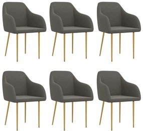 vidaXL Cadeiras de jantar 6 pcs veludo cinzento-escuro