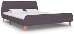Estrutura de cama 160x200 cm tecido cinzento-acastanhado