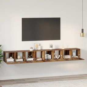 vidaXL Conjunto de móvel de TV com armazenamento com porta 4 pcs Madeira Antiga