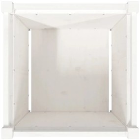 Vaso/floreira de jardim 50x50x50 cm pinho maciço branco