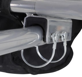 HOMCOM Reboque de Bicicleta para Crianças 2 Lugares 2 em 1 Reboque para Crianças Convertível em Carrinho com Rodas 360º Amortecedores e Guiador Ajustável Bege e Marrom