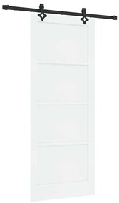 Porta Deslizante com Conjunto de Ferragens 'ORKDAL'Branco de Madeira M