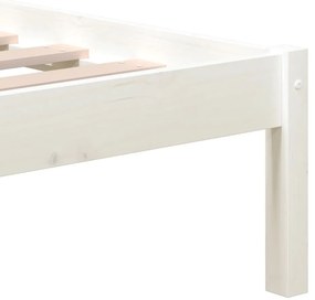 Estrutura de cama 160x200 cm madeira de pinho maciça branco