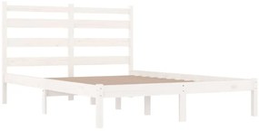 Estrutura de cama pequena casal 120x190 cm pinho maciço branco