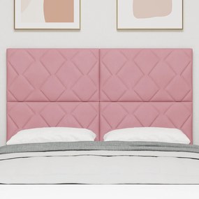 Cabeceira Design de Blocos de Diamante Rosa 140 cm Veludo