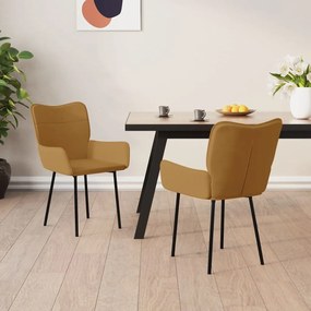 vidaXL Cadeiras de jantar 2 pcs veludo castanho