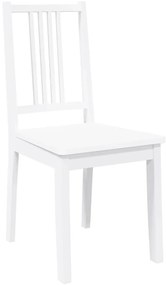 Cadeiras de jantar 2 pcs madeira de seringueira maciça branco