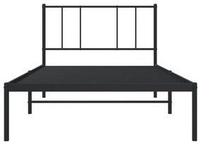 Estrutura de cama metal s/ colchão c/ cabeceira 75x190 cm preto