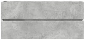 Armário lavatório 100x38,5x45 cm contraplacado cinzento cimento