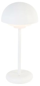 Candeeiro de mesa branco com LED recarregável e dimmer de toque de 3 etapas - Maureen Moderno