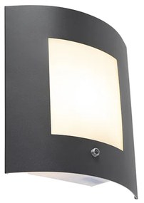 Candeeiro de parede exterior antracite IP44 sensor crepuscular - Emmerald Moderno