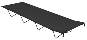 vidaXL Cama de campismo 180x60x19 cm tecido oxford e aço preto