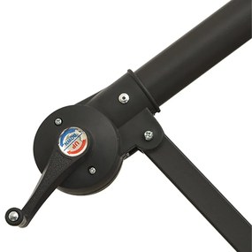 Guarda-sol cantilever c/ luzes LED/poste aço 300 cm azul-ciano