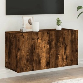vidaXL Móvel de parede para TV 80x30x41 cm carvalho fumado