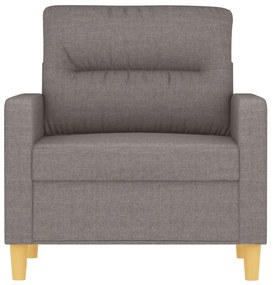 Poltrona tecido 60 cm cinzento-acastanhado
