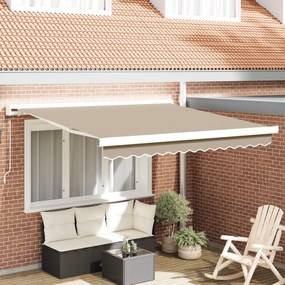 Toldo Manual Retrátil vidaXL Bege 300x250 cm