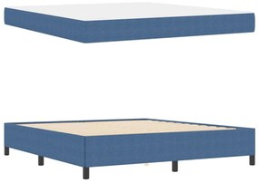 Estrutura da Cama Azul 180 x 200 cm Tecido de veludo côtelé