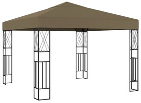 vidaXL Gazebo 3x3 m tecido cinzento-acastanhado