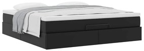 Estrutura de cama otomana com colchão 180x200 cm preta