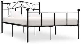 Estrutura de cama em metal 140x200 cm preto