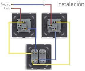 Interruptor cruzado duplo, moldura preto
