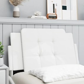 vidaXL Almofadão de cabeceira 80 cm couro artificial branco