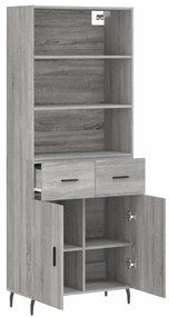 Armário alto 69,5x34x180 cm derivados de madeira sonoma cinza