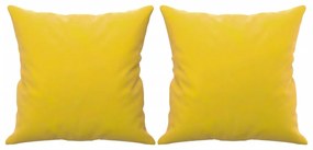 Sofá 2 lugares c/ almofadas decorativas 140 cm veludo amarelo