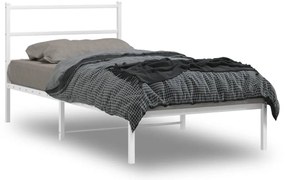Estrutura de cama em metal com cabeceira 107x203 cm branco