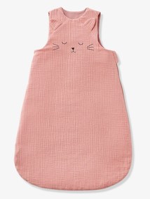 Agora -30%: Saco de bebé especial verão, em gaze de algodão bio*, Lindo Gatinho rosa medio liso com motivo
