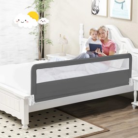 Grade de cama para crianças 180 CM dobrável e desmontável com cobertura removível Malha respirável Barra transversal de metal respirável Cinza