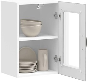 Armário de parede de cozinha porta vidro Lucca cinzento cimento