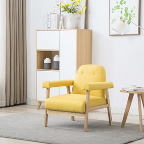 vidaXL Poltrona em tecido amarelo