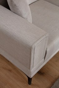 Sofá-Cama de 3 Lugares Horizon – Ecru – 215x85x77 cm