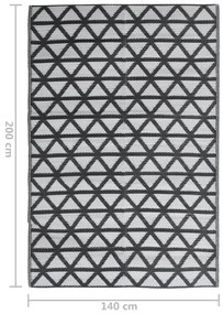 Tapete de exterior 140x200 cm ARAKIL PP preto