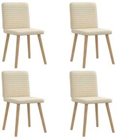 vidaXL Cadeiras de jantar 4 pcs tecido cor creme