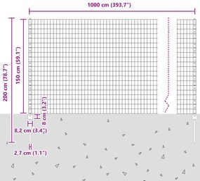 Cerca Euro com 5 Postes em U Verde 1,5x10 m Aço