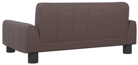 Sofá infantil 70x45x30 cm couro artificial castanho