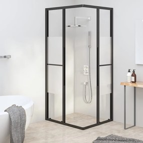 Cabine de duche ESG semiopaco 90x70x180 cm preto