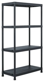 Estantes de arrumação 5 pcs preto 60x30x138 cm plástico