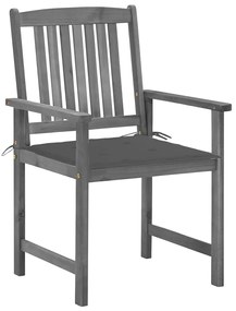 Cadeiras de jardim com almofadões 4 pcs acácia maciça cinza