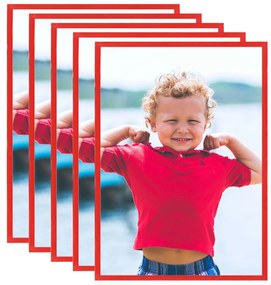 332403 vidaXL Molduras para parede 5 pcs 59,4x84 cm MDF vermelho