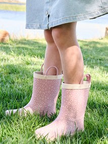 Galochas estampadas, em cauchu, para criança estampado rosa