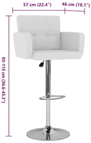 Bancos de bar 2 pcs couro artificial branco