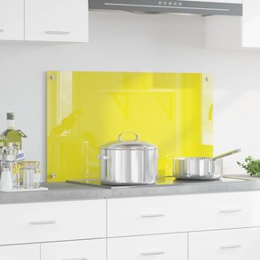 Barreira de Cozinha vidaXL Amarelo 90x50x0,6 cm em Vidro Temperado