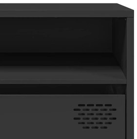 Móvel de TV 202x39x43,5 cm aço laminado a frio preto