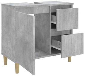 Armário WC 65x33x60 cm derivados de madeira cinzento cimento