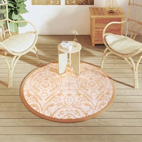 Tapete de exterior Ø120 cm ARAKIL PP laranja e branco